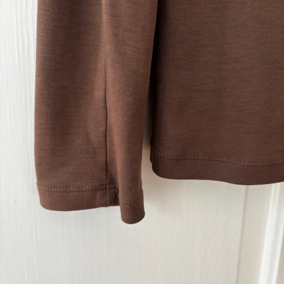 Peruvian Connection Milk Chocolate Cowl Neck Sweater Blouse Size Medium Pima - Picture 2 of 9